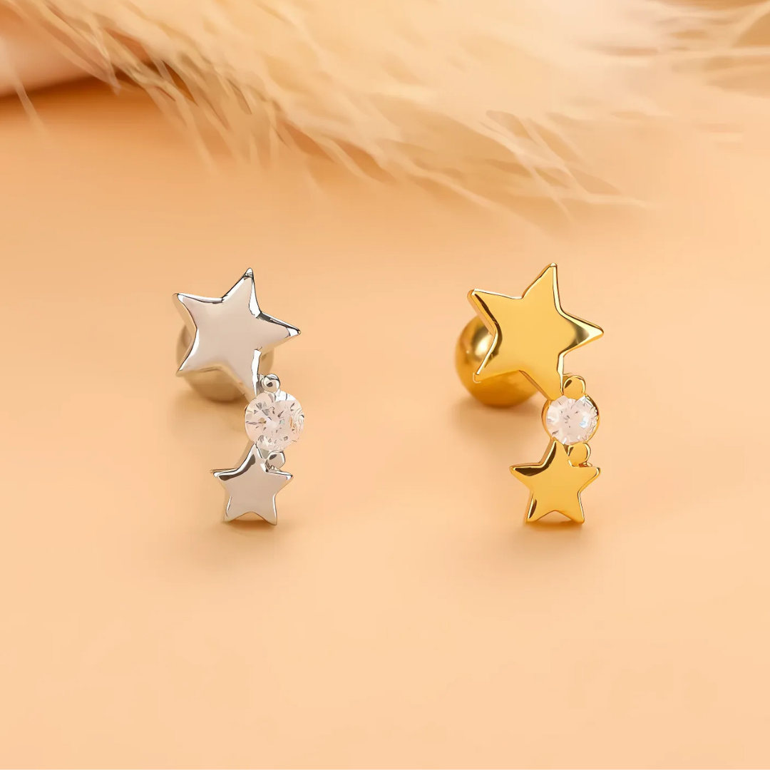Piercing estrella curva