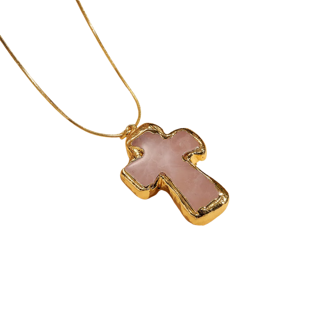 Collar Cross Rosa