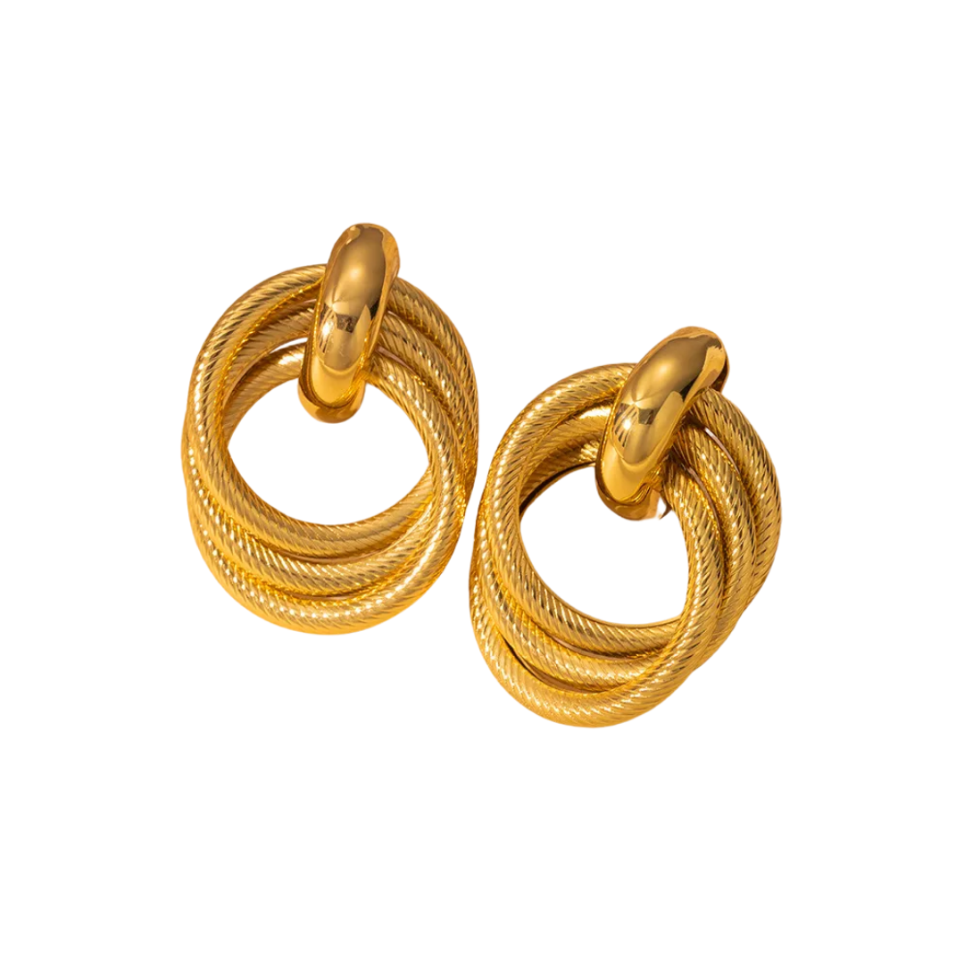 Aretes Onda Doble