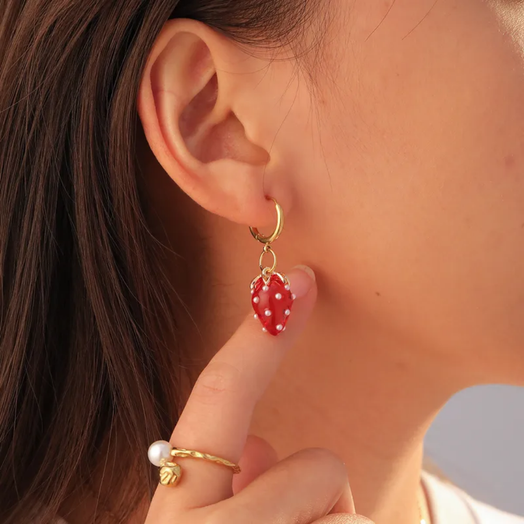 Aretes Fresa Cristal