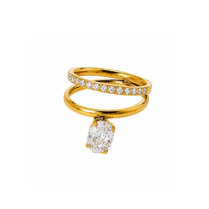 Anillo Oval Doble