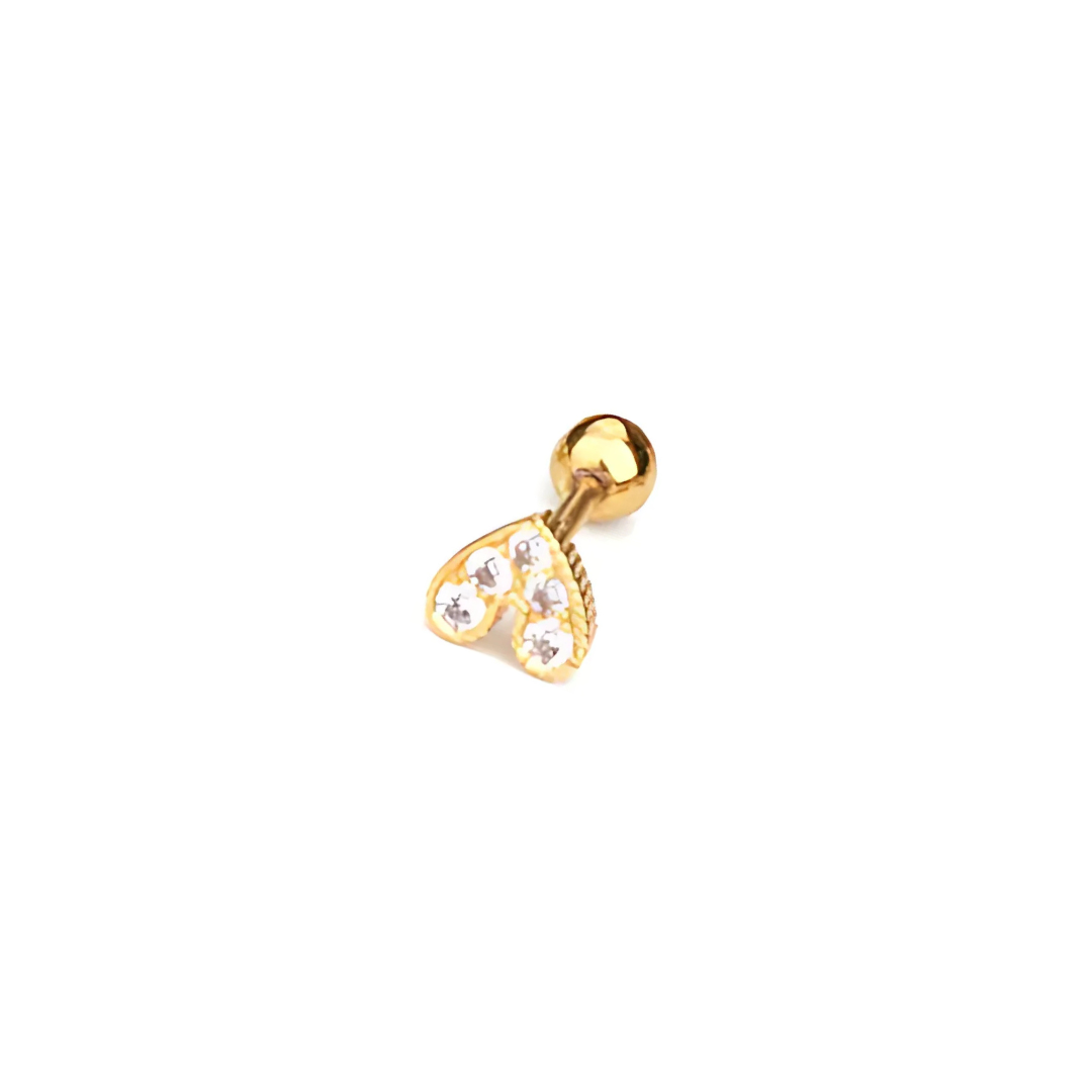 Piercing corazón relleno zirconias