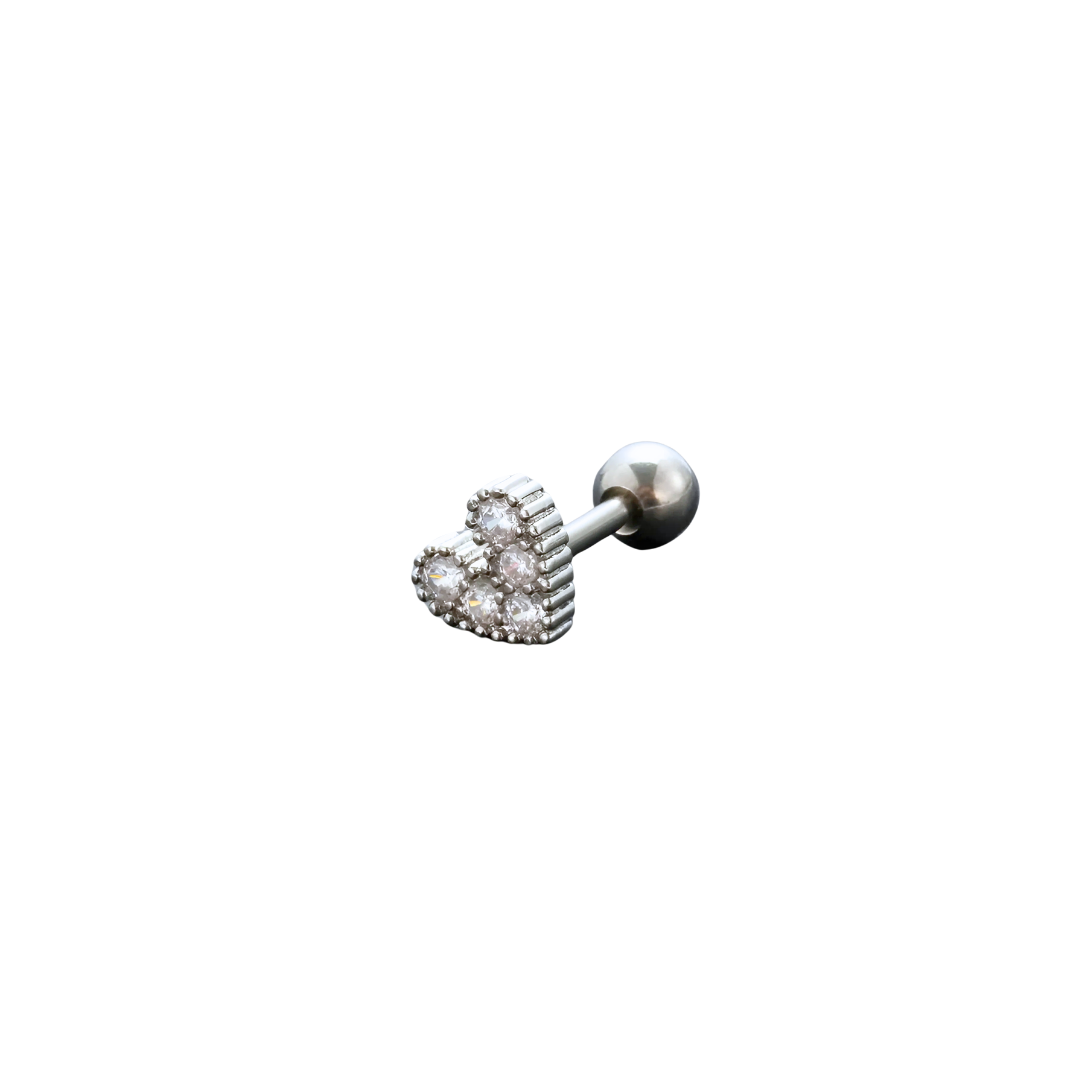 Piercing corazón relleno zirconias