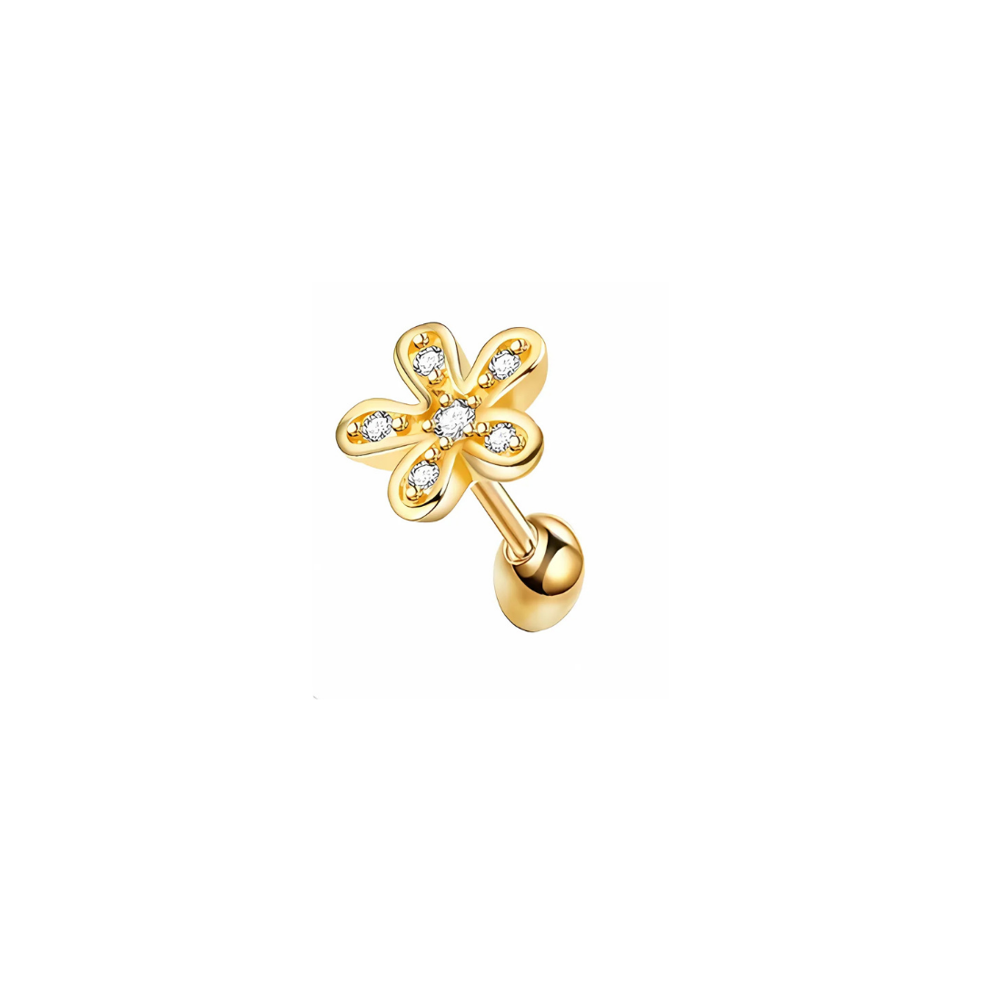 Piercing flor zirconias
