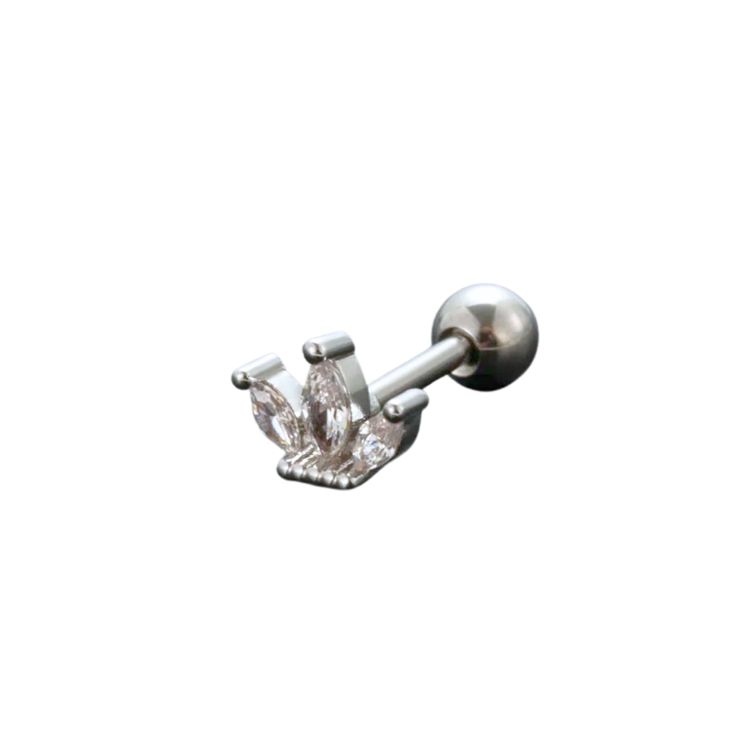 Piercing 3 petalos zirconias