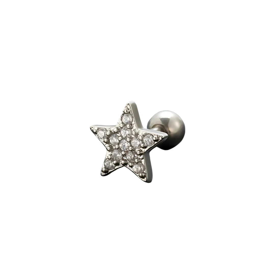 Piercing estrellas zirconia