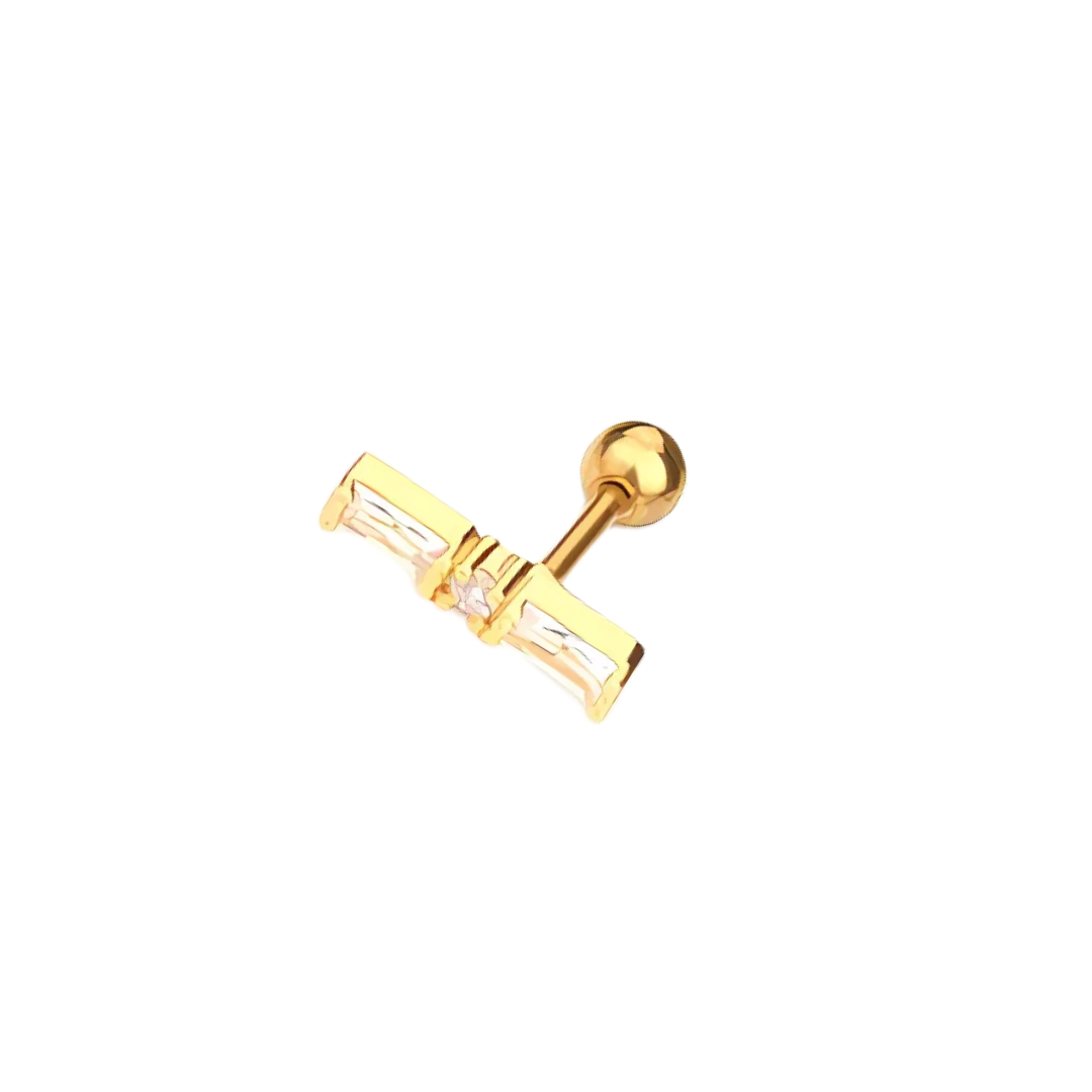 Piercing palito emerald zirconia