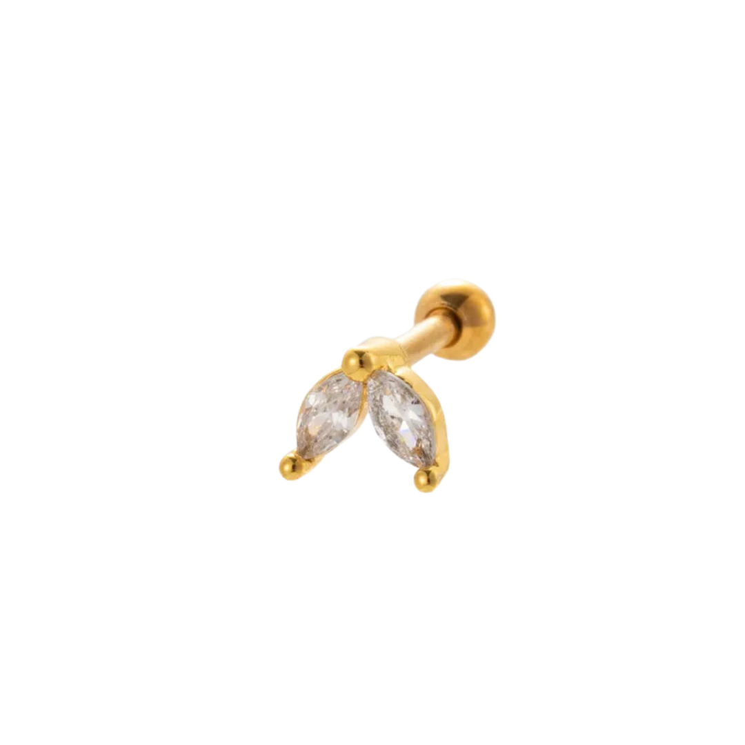 Piercing 2 Petalos Zirconia