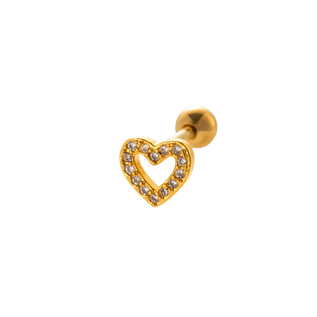 Piercing corazón zirconias