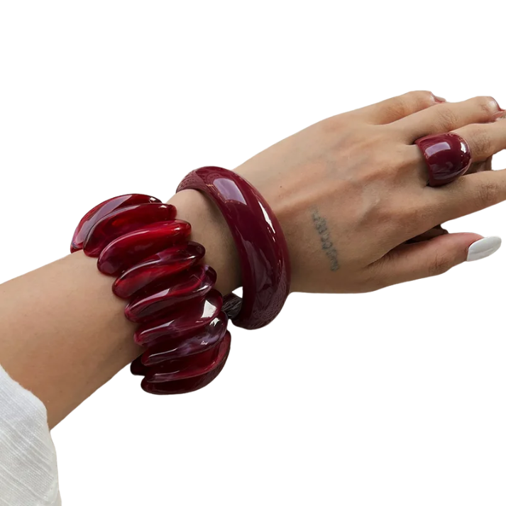Pulsera Jade Rojo (abierto)