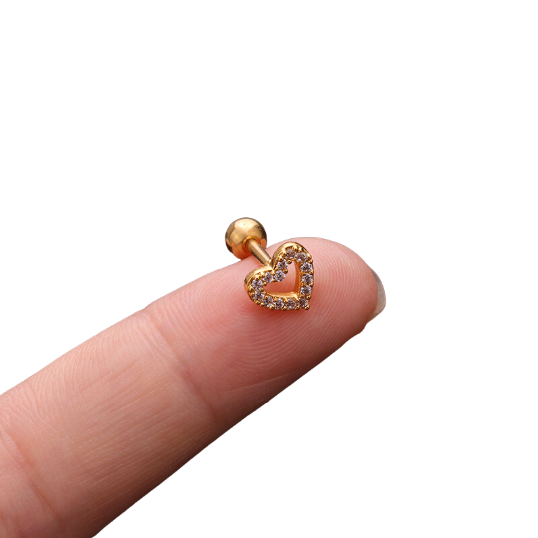 Piercing corazón zirconias