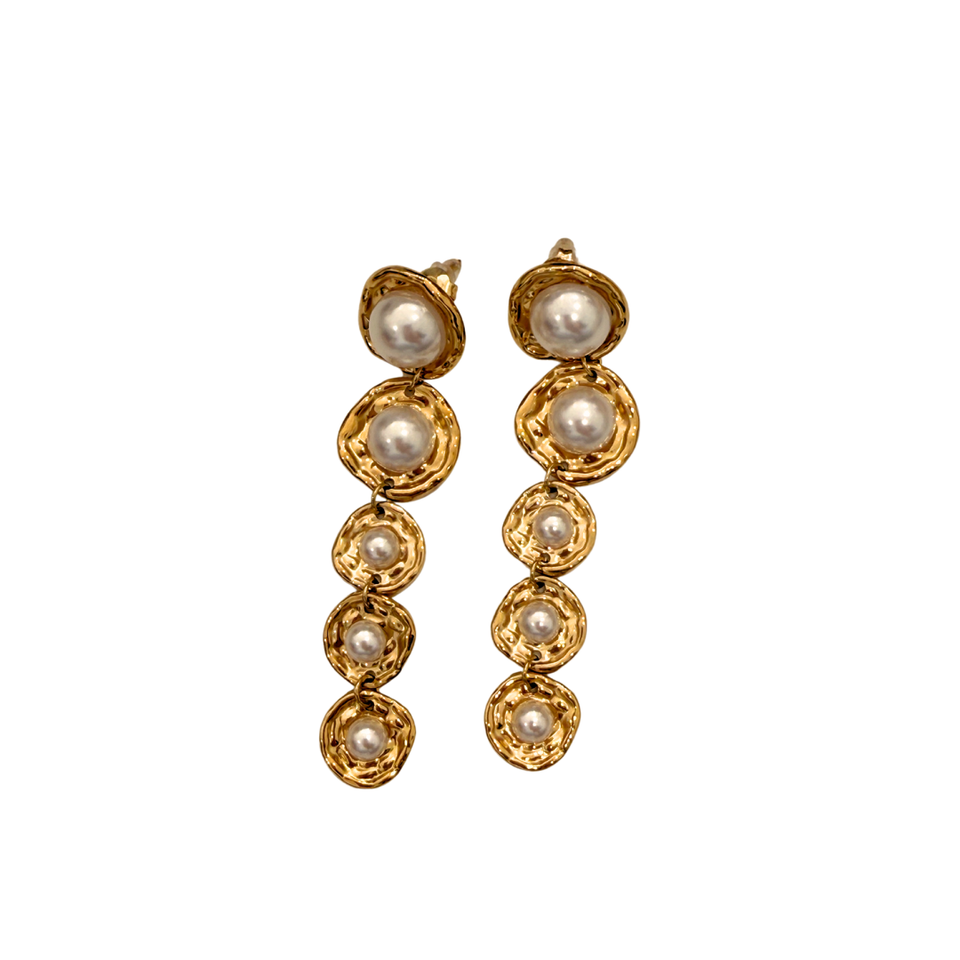 Aretes Circular Perla Largos