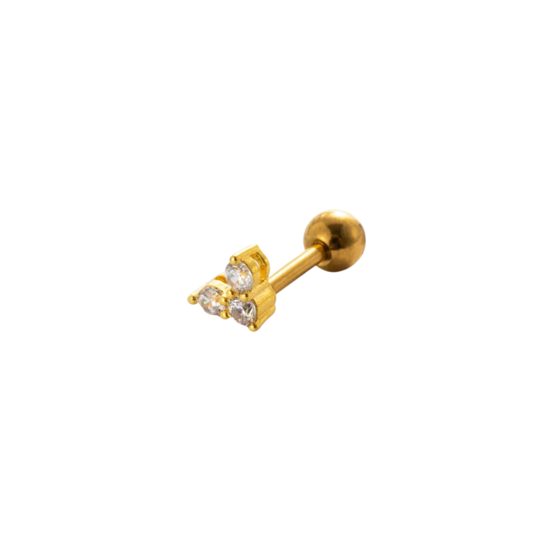 Piercing 3 bolitas zirconias
