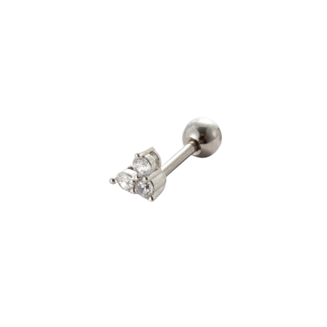 Piercing 3 bolitas zirconias