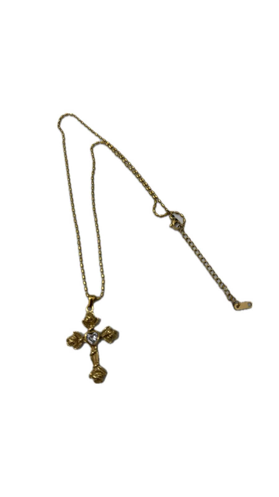 Collar cross heart roses