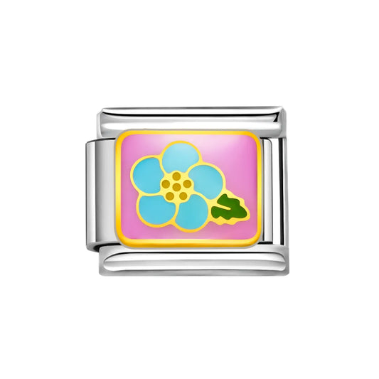 IB Charm Flor azul con rosa
