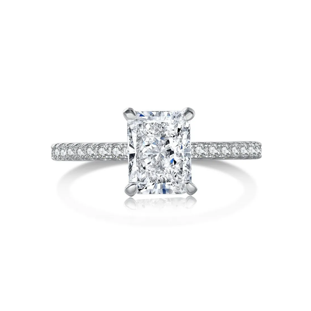 SS Anillo Compromiso Radiant Diamond Band
