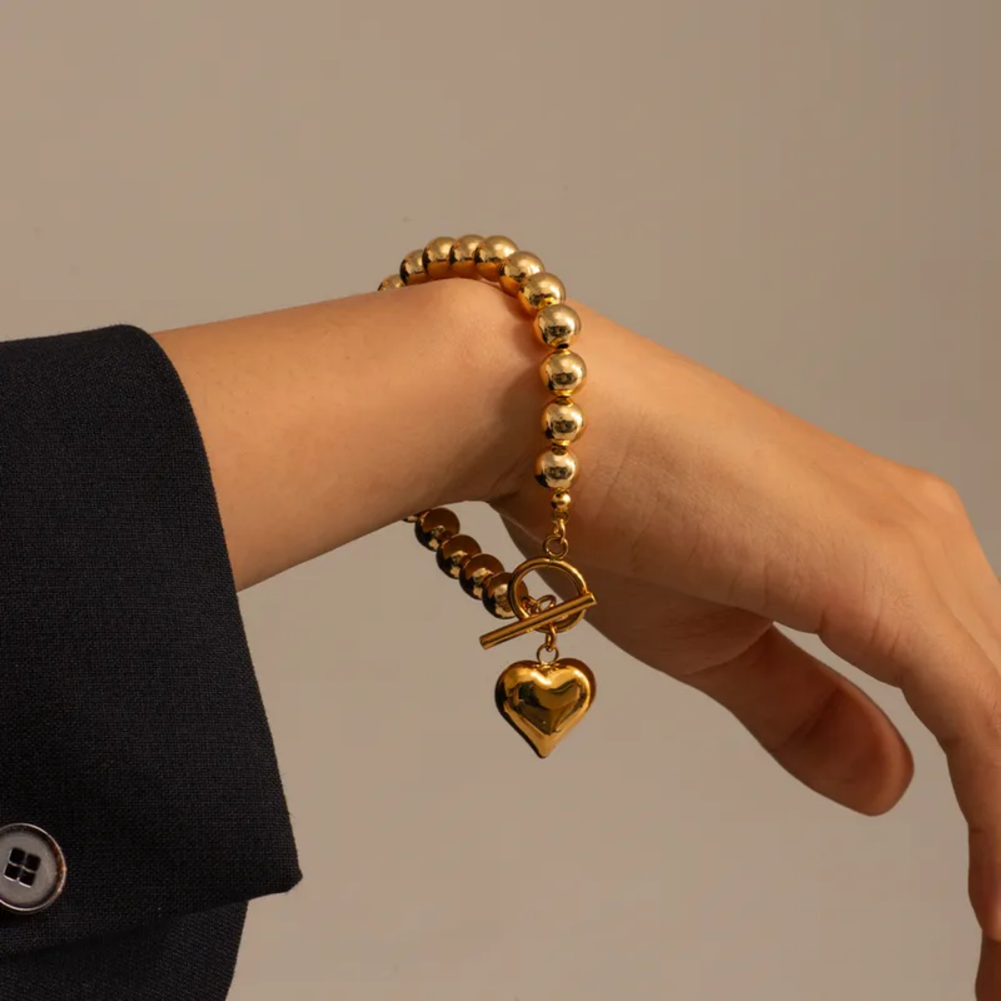 Pulsera Sphere Golden Heart