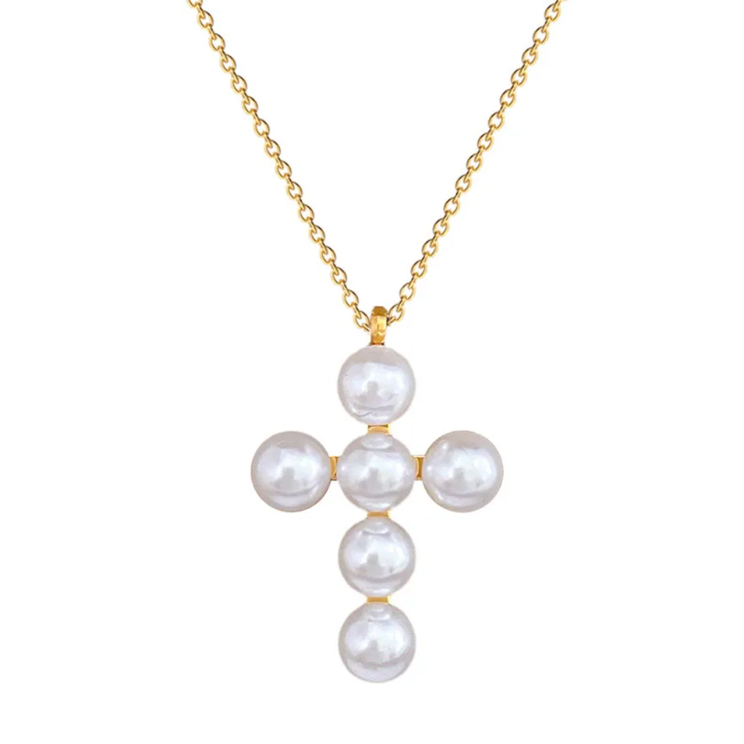 Collar Cruz Perlas