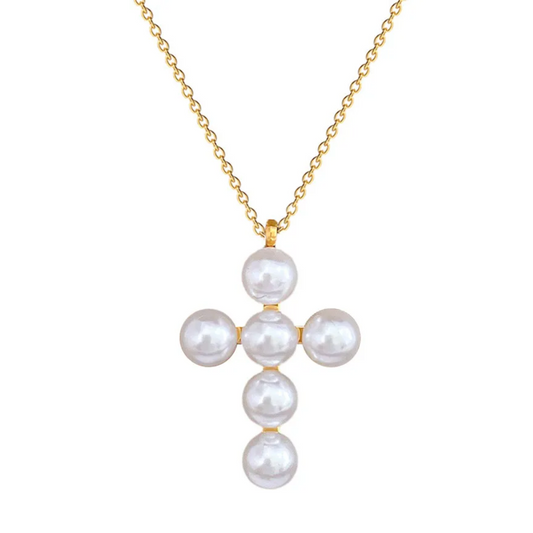 Collar Cruz Perlas