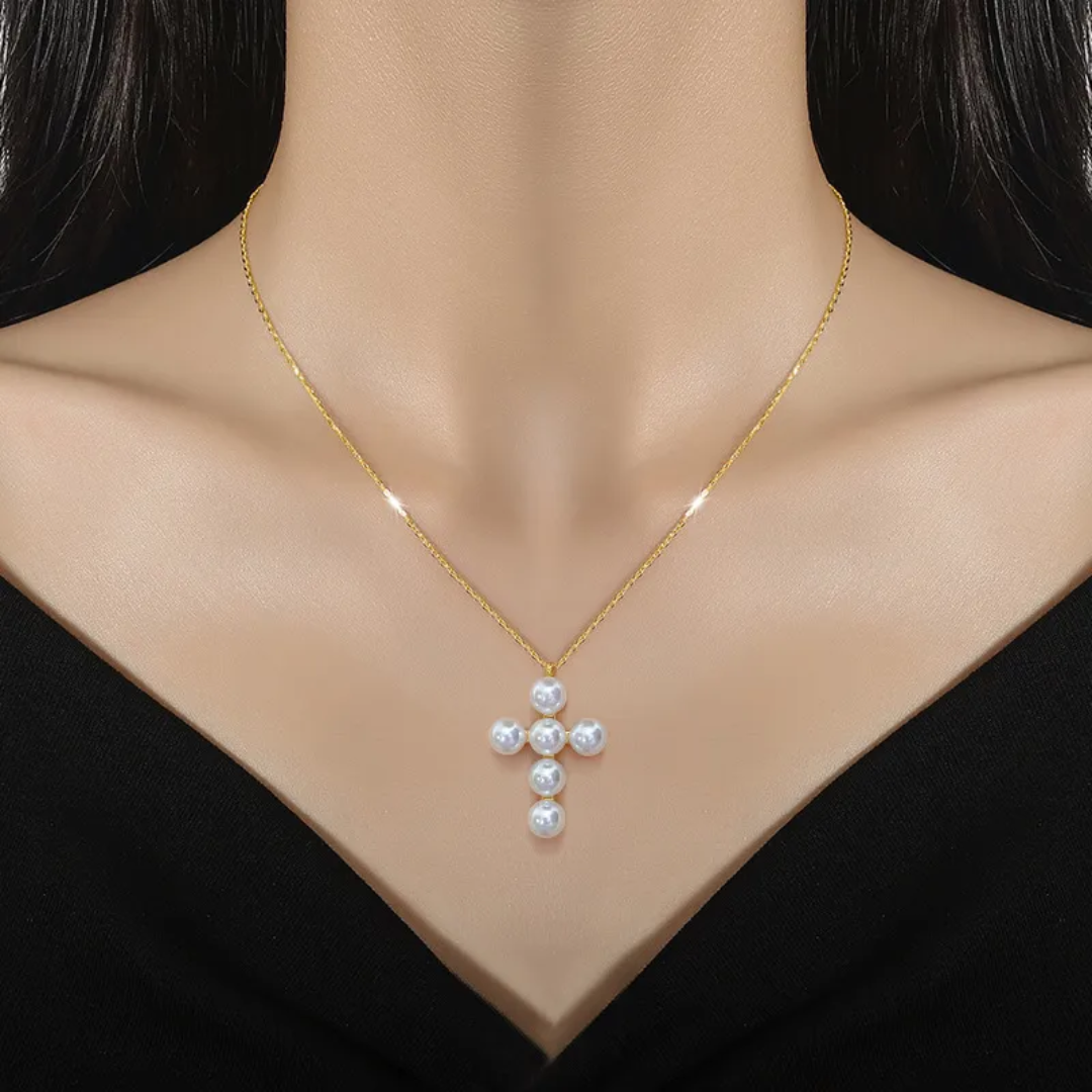 Collar Cruz Perlas