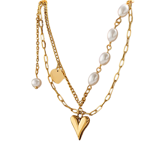 Collar Pearl Arrow Heart
