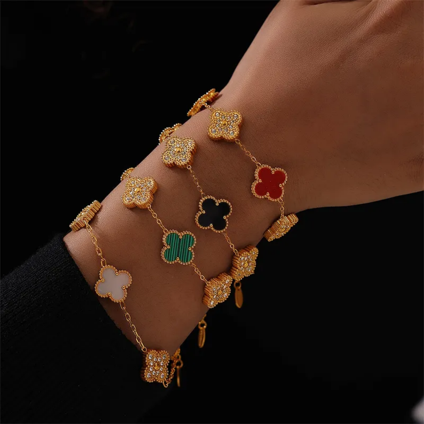 Pulsera Trebol Chispa Colores