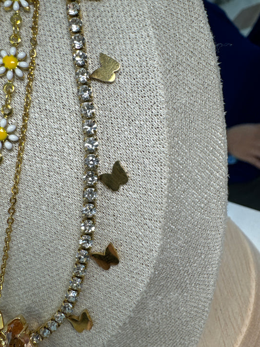Collar Diamond butterfly