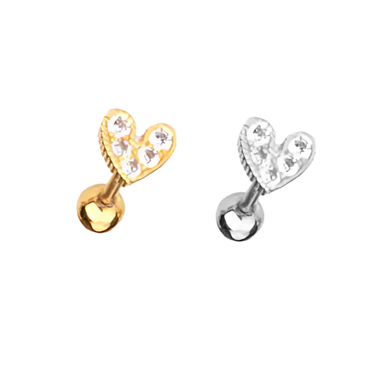 Piercing corazón relleno zirconias