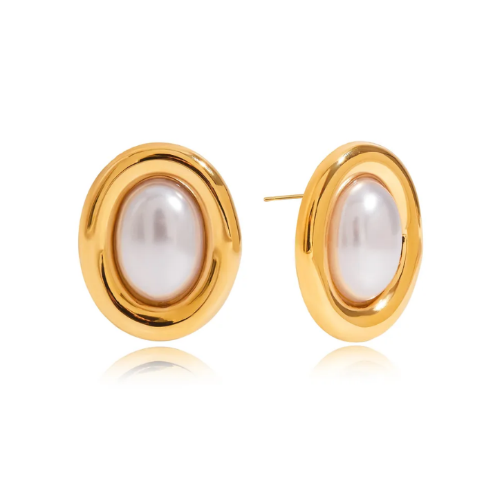 Aretes Oval Pearl