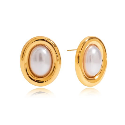 Aretes Oval Pearl