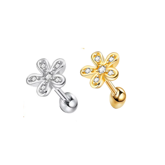 Piercing flor zirconias