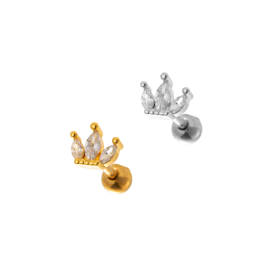Piercing 3 petalos zirconias