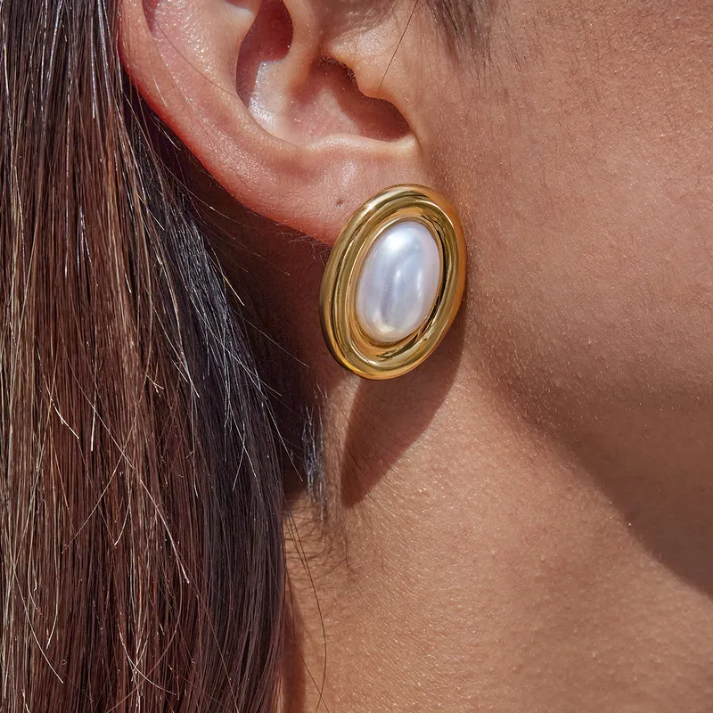 Aretes Oval Pearl