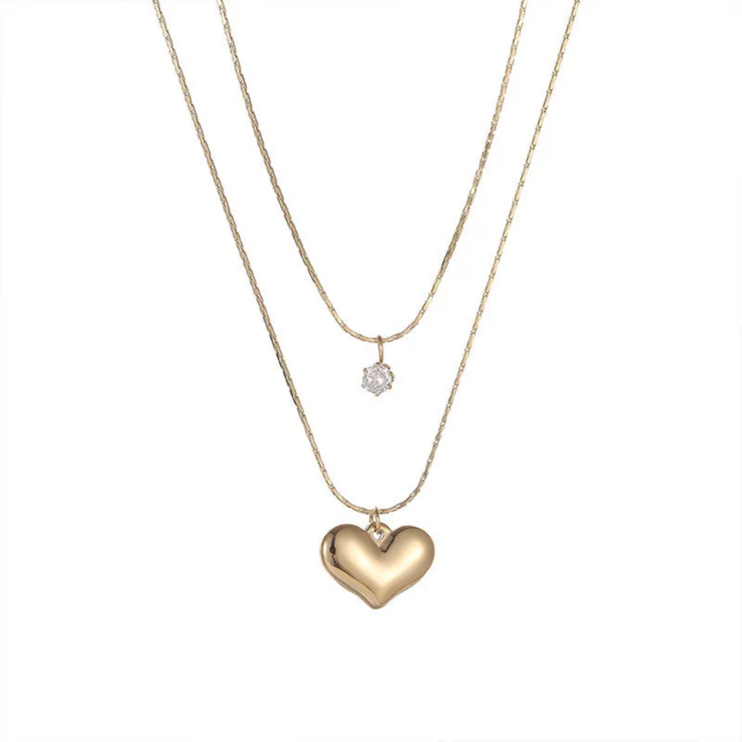 Collar doble corazón