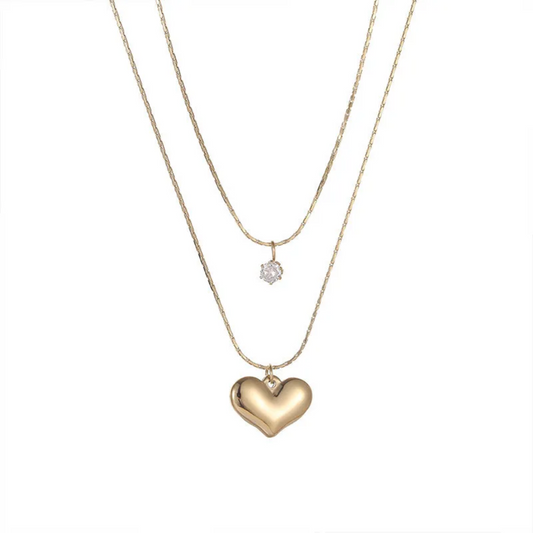 Collar doble corazón