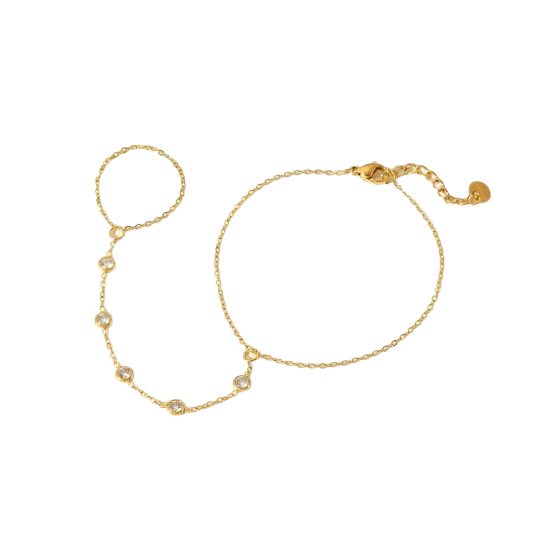 Ring Chain Bracelet Zirconias