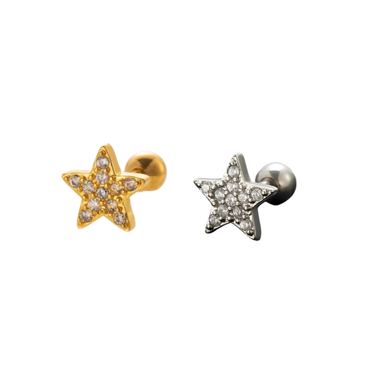 Piercing estrellas zirconia