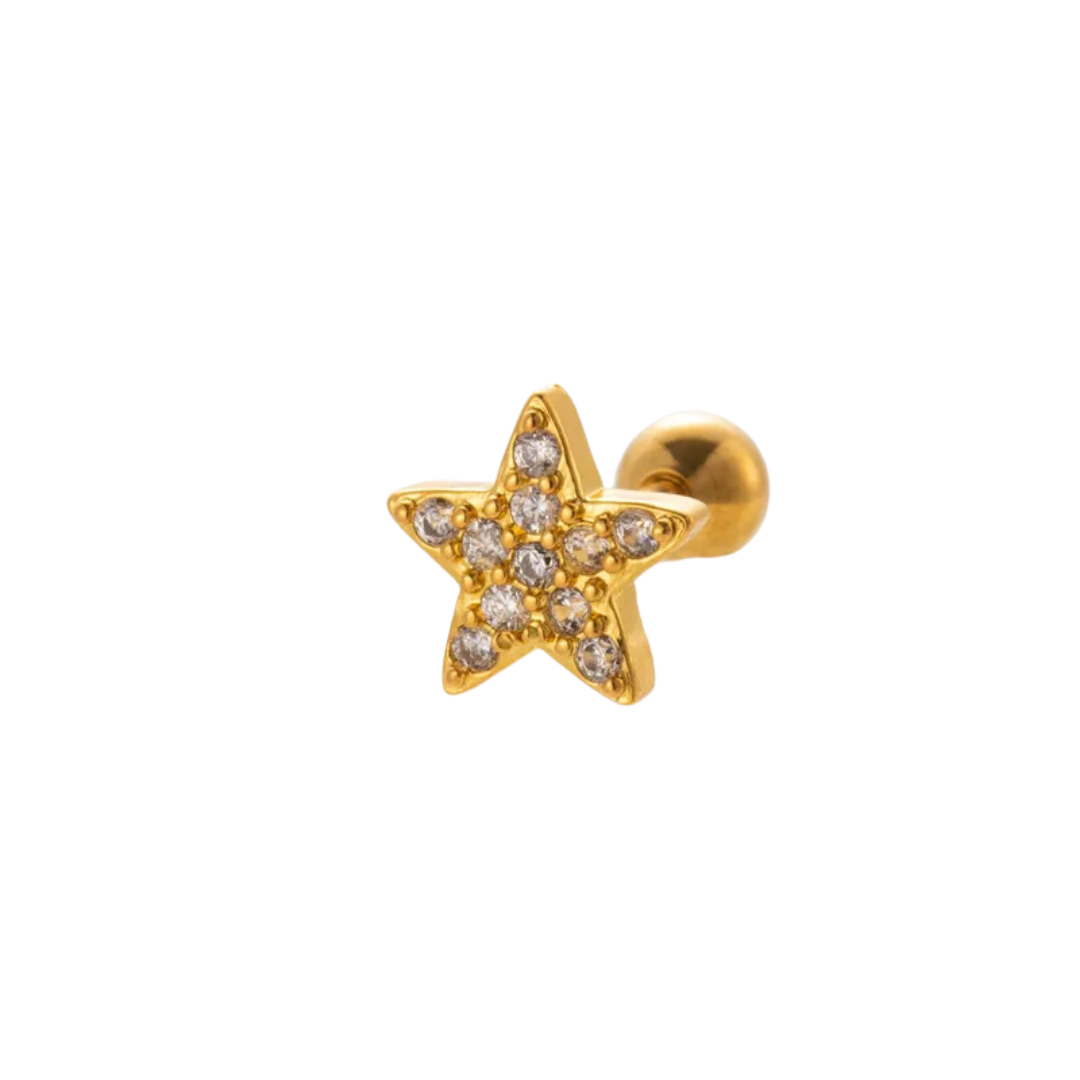 Piercing estrellas zirconia