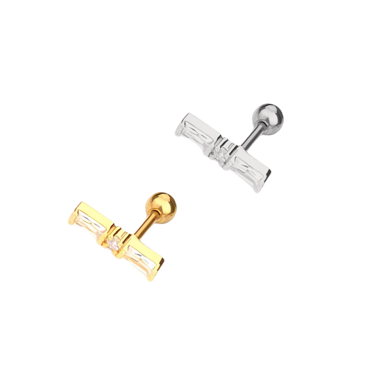 Piercing palito emerald zirconia