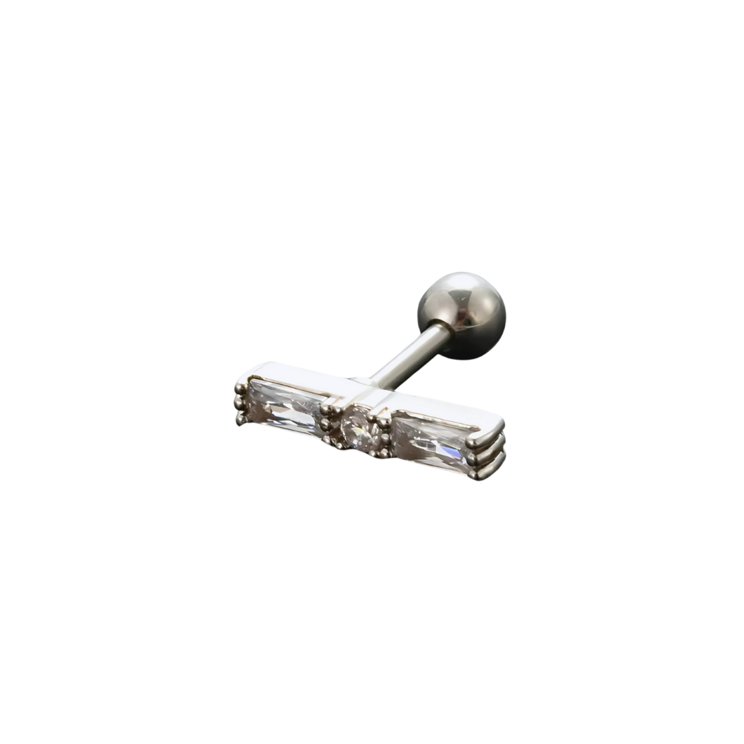 Piercing palito emerald zirconia