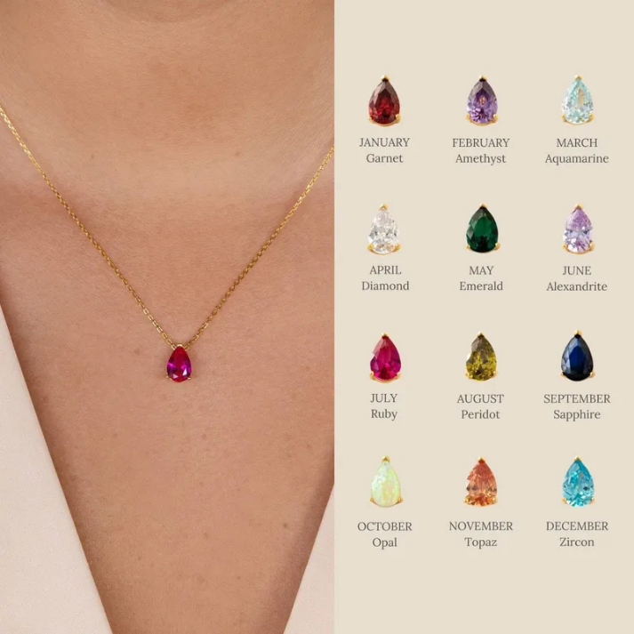 Collar Birthstone Teardrop