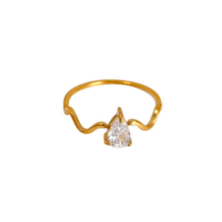 Anillo Zircon Teardrop