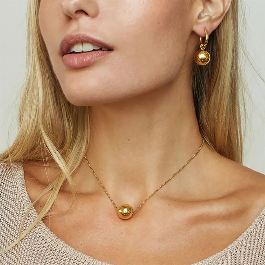 Aretes Ball (juego with ball choker y pulsera)