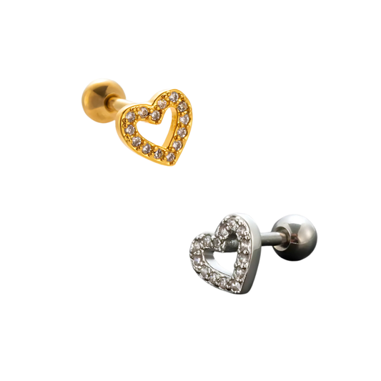 Piercing corazón zirconias