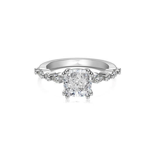 SS Anillo Compromiso Cushion Diamond Band