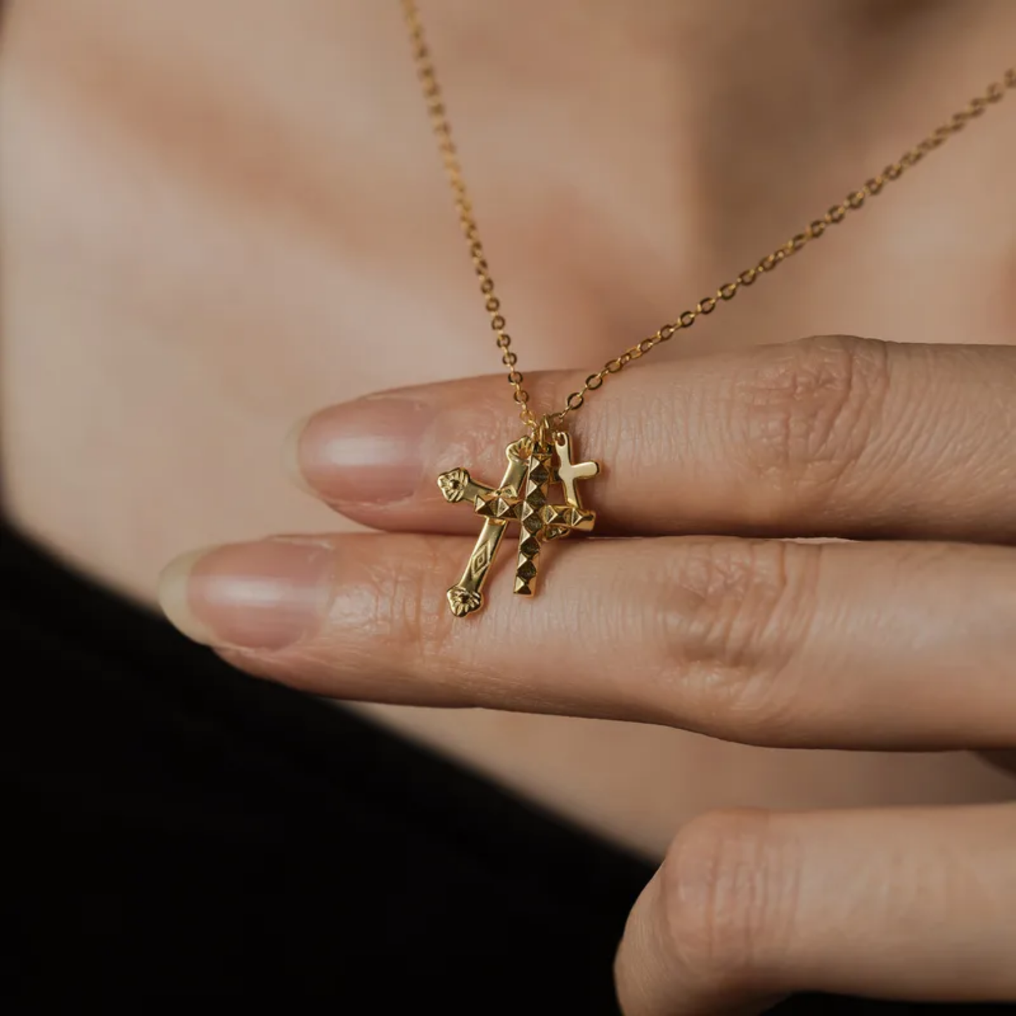 SS Collar Triple Cruz
