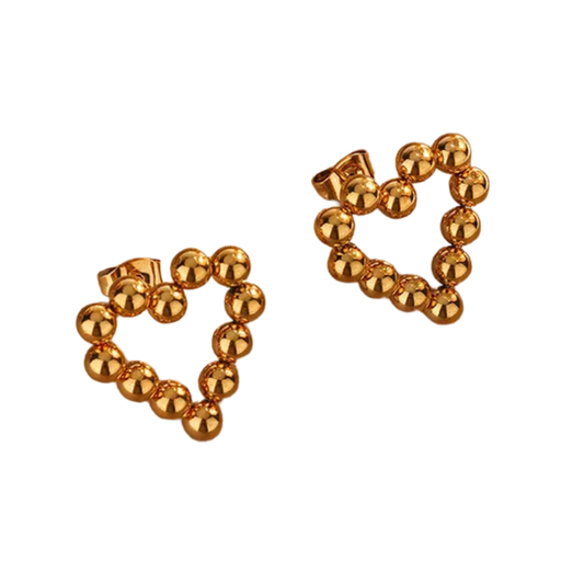 Aretes Corazon Bolita
