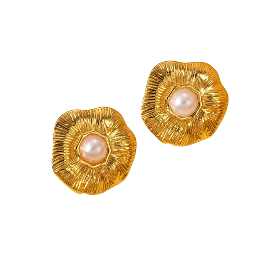 Aretes Flor Perla