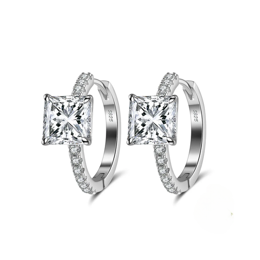 SS Aretes Zircon Hoops